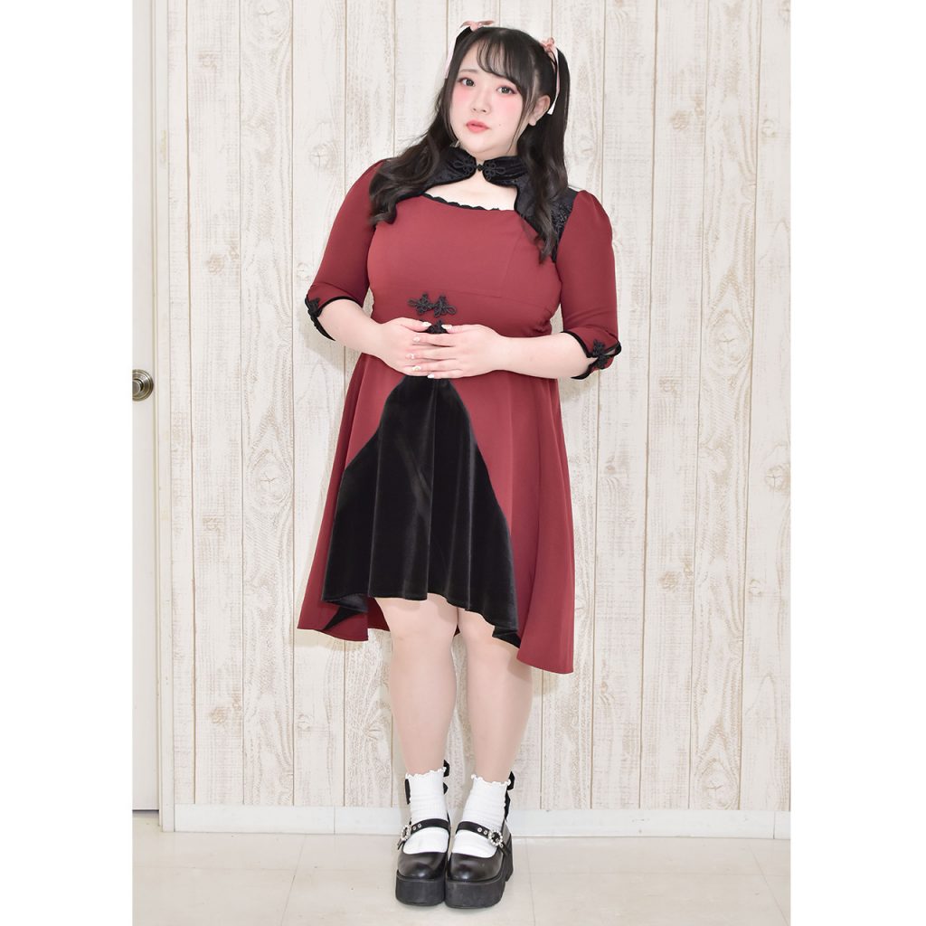 フィッシュテールチャイナ風ワンピース Ll 3l 4l 5l 大きいサイズ量産型ブランドtaberunosky タベルノスキー 公式レディース ブランドサイト