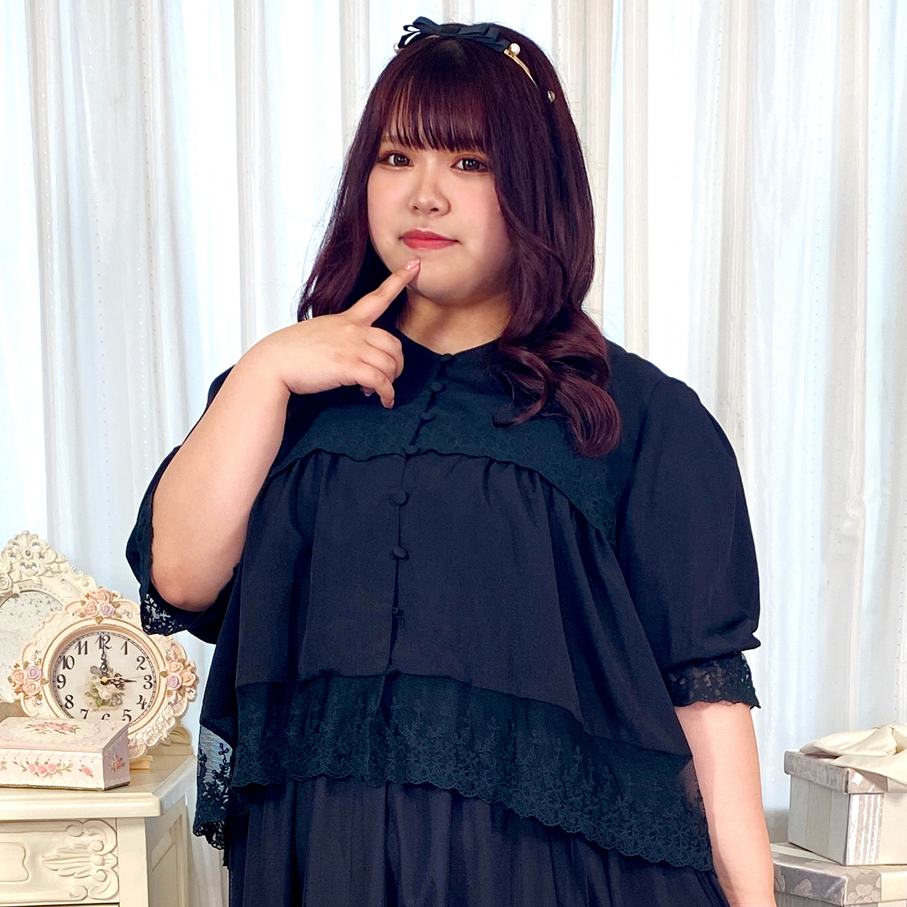 お花レースのミルキィ２WAYブラウス