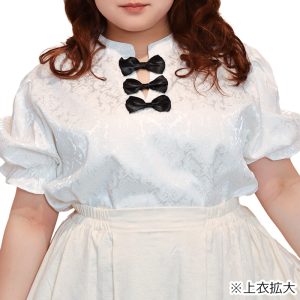 大きいサイズレディース天使ちゃん・リボンカットソーブラウス（ワンサイズ/3L-4L-5L相当)/Taberunosky（タベルノスキー）