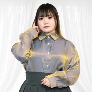 オーロラパープル長袖ブラウス（3L/4L/5L）/Taberunosky（タベルノスキー）