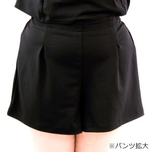 Baby Doom（ベイビードーム）・ブラックセットアップ（3L/4L/5L）/Taberunosky（タベルノスキー）大きいサイズ　地雷服　ぽっちゃり女子　ショートパンツ